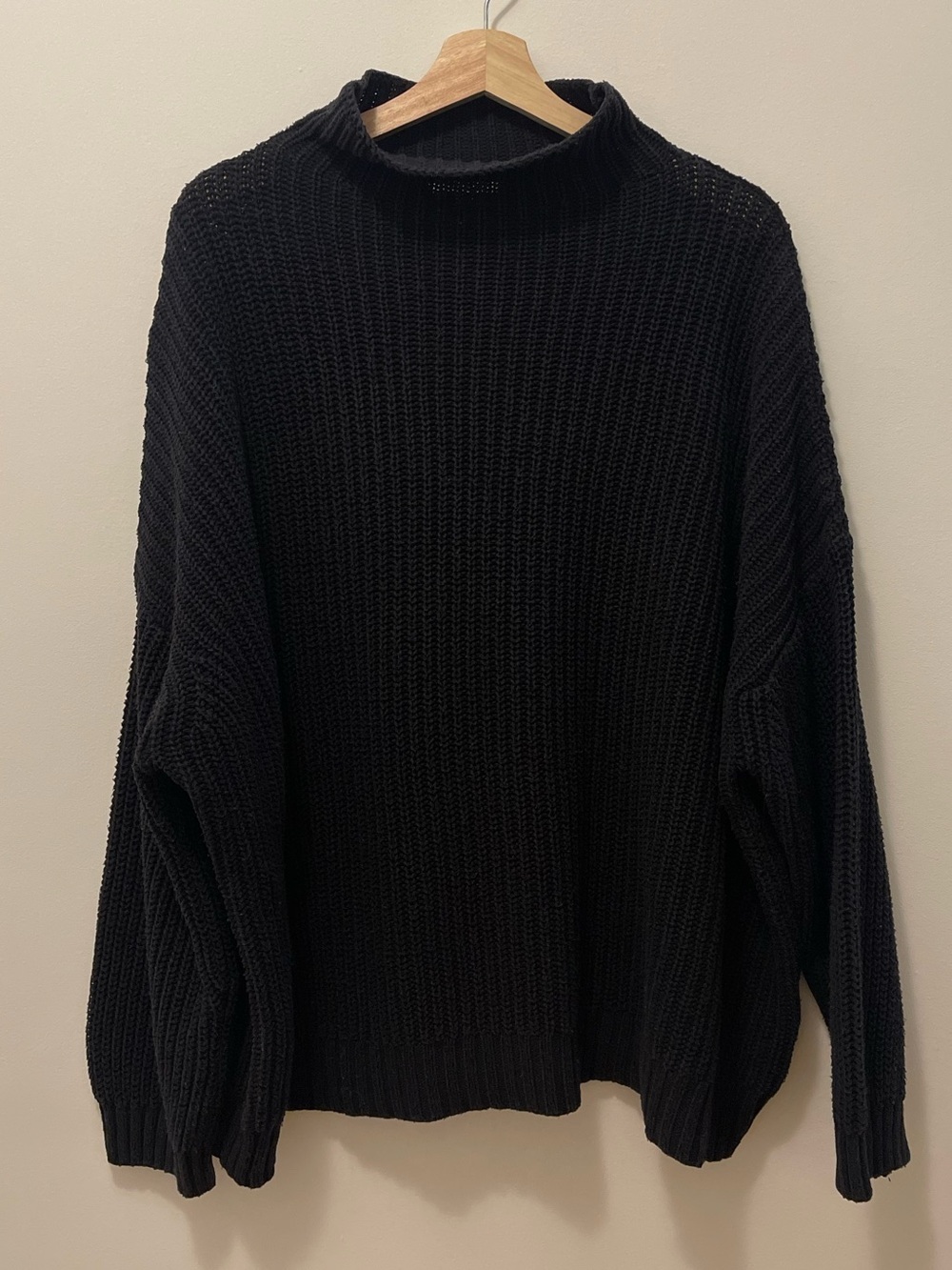 American Eagle Outfitters Black Ribbed Turtleneck Sweater